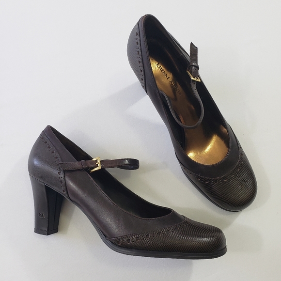 Etienne Aigner 8.5 M Nadine Dark Brown Mary Jane - Picture 1 of 10